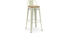 Buy Bar Stool with Backrest - Industrial Design - Wood & Steel - 76cm - New Edition - Stylix Pale green 60152 - in the UK