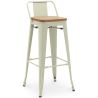 Bar Stool with Backrest - Industrial Design - Wood & Steel - 76cm - New Edition - Stylix image 9
