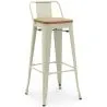 Bar Stool with Backrest - Industrial Design - Wood & Steel - 76cm - New Edition - Stylix image 9