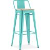 Bar Stool with Backrest - Industrial Design - Wood & Steel - 76cm - New Edition - Stylix image 9