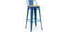 Buy Bar stool with small backrest Stylix industrial design Metal and Light Wood - 76 cm - New Edition Dark blue 60152 - in the UK