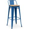 Bar Stool with Backrest - Industrial Design - Wood & Steel - 76cm - New Edition - Stylix image 9