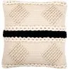 Buy Square Cushion in Boho Bali Style, Cotton & Wool, cover + filling - Suspiria Black 60195