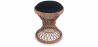 Buy Round Rattan Stool - Boho Bali Style - Small - Heley Black 60288 - in the UK