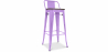 Buy Industrial Design Bar Stool with Backrest - Wood & Steel - 76cm - Stylix Light Purple 59118 - prices