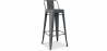 Buy Bar Stool with Backrest - Industrial Design - 76cm - New Edition - Stylix Dark grey 60325 - in the UK