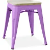 Buy Stylix stool - Metal and Light Wood  - 45cm Light Purple 59692
