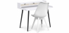 Buy Wooden Desk Set - Scandinavian Design - Thora + Dining Chair - Scandinavian Design - Denisse White 60114 with a guarantee