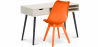 Buy Wooden Desk Set - Scandinavian Design - Beckett + Dining Chair - Scandinavian Design - Denisse Orange 60115 home delivery