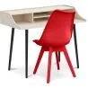 Buy Wooden Desk Set - Scandinavian Design - Torkel + Dining Chair - Scandinavian Design - Denisse Red 60116
