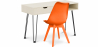 Buy Wooden Desk Set - Scandinavian Design - Andor + Dining Chair - Scandinavian Design - Denisse Orange 60117 - in the UK