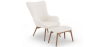 Buy  Armchair with Footrest - Upholstered in Bouclé Fabric - Huda White 60336 - in the UK
