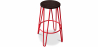 Buy Round Stool - Industrial Design - Wood & Metal - 74cm - Hairpin Red 58321 - in the UK