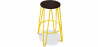 Buy Round Stool - Industrial Design - Wood & Metal - 74cm - Hairpin Yellow 58321 with a guarantee