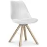 Buy Dining Chair Denisse Scandi style Premium Design with cushion  White 58292