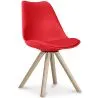 Buy Dining Chair Denisse Scandi style Premium Design with cushion  Red 58292