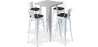 Buy Silver Table and 4 Backrest Bar Stools Set - Industrial Design - Bistrot Stylix Grey blue 60432 with a guarantee