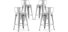 Buy Pack of 4 Bar Stools with Backrest - Industrial Design - 60cm - New Edition - Stylix Steel 60439 - prices