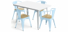 Buy Pack Dining Table and 4 Dining Chairs with Armrests Industrial Design - New Edition - Bistrot Stylix Light blue 60442 home delivery