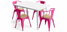 Buy Pack Dining Table and 4 Dining Chairs with Armrests Industrial Design - New Edition - Bistrot Stylix Fuchsia 60442 - prices
