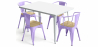 Buy Pack Dining Table and 4 Dining Chairs with Armrests Industrial Design - New Edition - Bistrot Stylix Pastel purple 60442 - in the UK