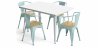 Buy Pack Dining Table and 4 Dining Chairs with Armrests Industrial Design - New Edition - Bistrot Stylix Pale green 60442 home delivery