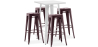 Buy Pack White Stool Table & 4 Bar Stools Industrial Design - Metal - New Edition - Bistrot Stylix Bronze 60443 - prices