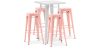 Buy Pack White Stool Table & 4 Bar Stools Industrial Design - Metal - New Edition - Bistrot Stylix Pastel orange 60443 home delivery