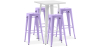 Buy Pack White Stool Table & 4 Bar Stools Industrial Design - Metal - New Edition - Bistrot Stylix Pastel purple 60443 - in the UK