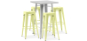 Buy Pack Stool Table AND 4 Bar Stools Industrial Design - Metal - New Edition - Bistrot Stylix Pastel yellow 60444 in the United Kingdom
