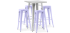 Buy Pack Stool Table AND 4 Bar Stools Industrial Design - Metal - New Edition - Bistrot Stylix Lavander 60444 home delivery