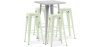 Buy Pack Stool Table AND 4 Bar Stools Industrial Design - Metal - New Edition - Bistrot Stylix Pale green 60444 - prices