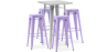 Buy Pack Stool Table AND 4 Bar Stools Industrial Design - Metal - New Edition - Bistrot Stylix Pastel purple 60444 - in the UK