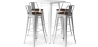 Buy White Table and 4 Industrial Design Bar Stools Pack - Bistrot Stylix Silver 60130 - in the UK