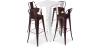 Buy White Table and 4 Industrial Design Bar Stools Pack - Bistrot Stylix Bronze 60130 - in the UK