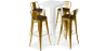 Buy White Table and 4 Industrial Design Bar Stools Pack - Bistrot Stylix Gold 60130 with a guarantee