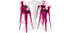 Buy White Table and 4 Industrial Design Bar Stools Pack - Bistrot Stylix Fuchsia 60130 home delivery
