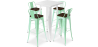 Buy White Table and 4 Industrial Design Bar Stools Pack - Bistrot Stylix Mint 60130 in the United Kingdom