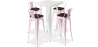 Buy White Table and 4 Industrial Design Bar Stools Pack - Bistrot Stylix Pastel pink 60130 at Privatefloor