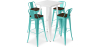 Buy White Table and 4 Industrial Design Bar Stools Pack - Bistrot Stylix Pastel green 60130 with a guarantee