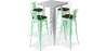 Buy Silver Table and 4 Backrest Bar Stools Set - Industrial Design - Bistrot Stylix Mint 60432 at Privatefloor