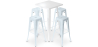 Buy Pack White Stool Table and Pack of 4 Bar Stools - Industrial Design - Metal - New Edition - Bistrot Stylix Grey blue 60445 - in the UK
