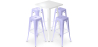 Buy Pack White Stool Table and Pack of 4 Bar Stools - Industrial Design - Metal - New Edition - Bistrot Stylix Lavander 60445 - in the UK