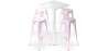Buy Pack White Stool Table and Pack of 4 Bar Stools - Industrial Design - Metal - New Edition - Bistrot Stylix Pastel pink 60445 in the United Kingdom