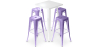 Buy Pack White Stool Table and Pack of 4 Bar Stools - Industrial Design - Metal - New Edition - Bistrot Stylix Pastel purple 60445 in the United Kingdom