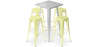 Buy Pack Stool Table & 4 Bar Stools Industrial Design - Metal - New Edition - Bistrot Stylix Pastel yellow 60446 at Privatefloor