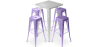 Buy Pack Stool Table & 4 Bar Stools Industrial Design - Metal - New Edition - Bistrot Stylix Pastel purple 60446 in the United Kingdom