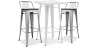 Buy Pack of White Stool Table and Pack of 2 Bar Stools with backrest - Industrial Design - New Edition - Bistrot Stylix Silver 60447 - in the UK