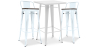 Buy Pack of White Stool Table and Pack of 2 Bar Stools with backrest - Industrial Design - New Edition - Bistrot Stylix Grey blue 60447 home delivery