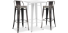 Buy Pack of White Stool Table and Pack of 2 Bar Stools with backrest - Industrial Design - New Edition - Bistrot Stylix Bronze 60447 in the United Kingdom